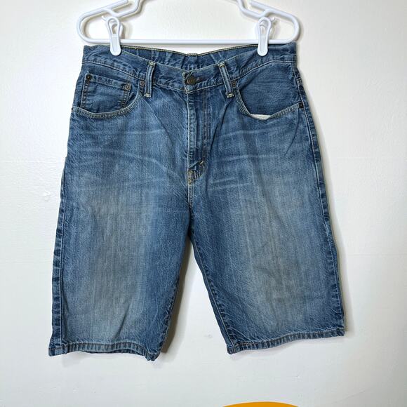 Levi's 569 Jorts Sz 32 Loose Denim Jean Shorts Blue Mid Rise Casual - Picture 1 of 7